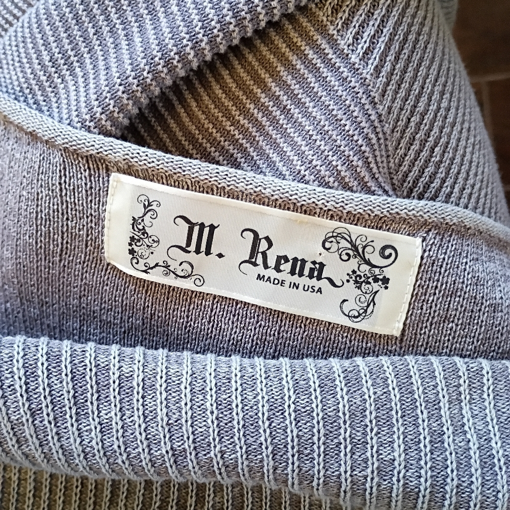 M. Rena Sweater Pullover Poncho USA Gray Oversized Lagenlook Minimalist - Picture 4 of 5